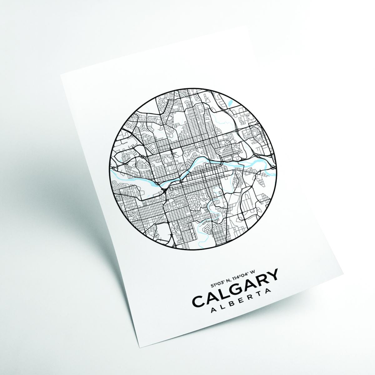 Black Map Of Calgary Extra Large Stanley Print House – image 2