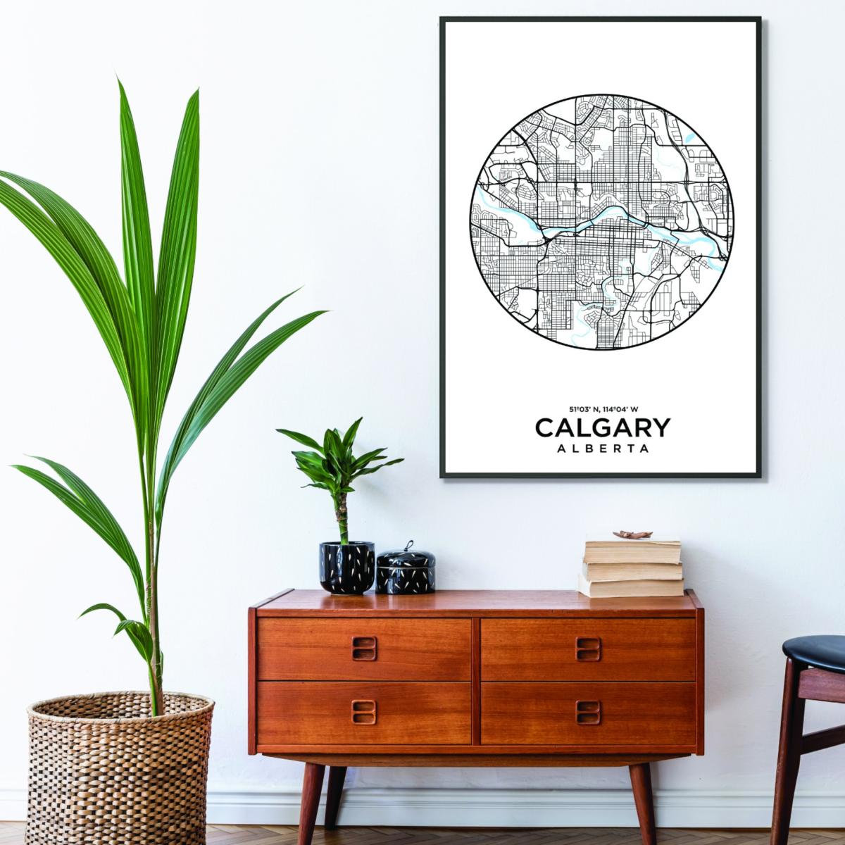 Black Map Of Calgary Extra Large Stanley Print House – image 3