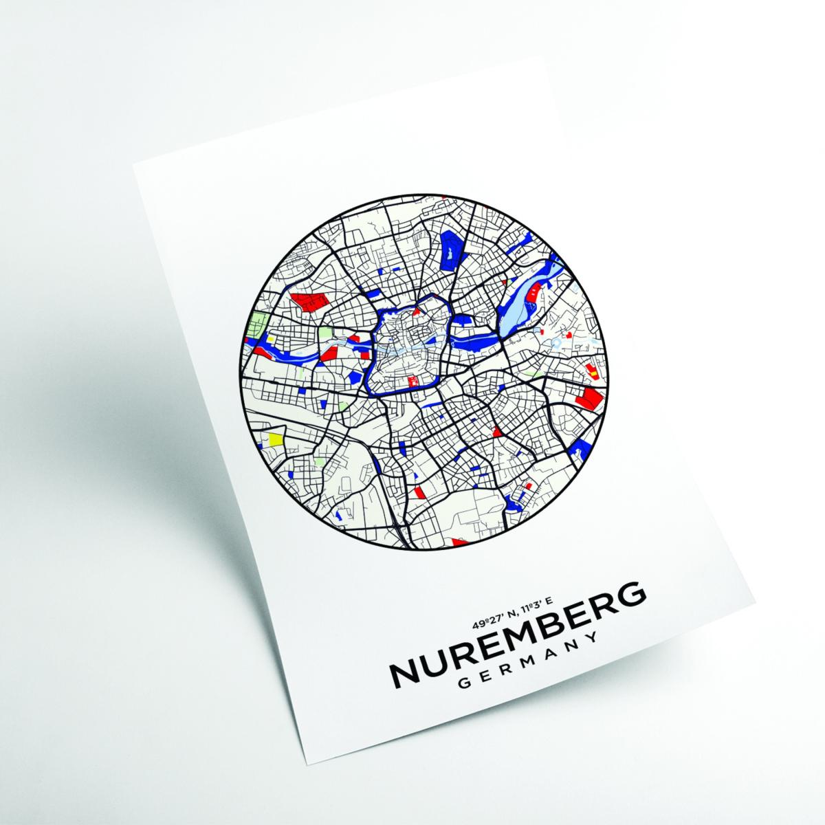 Black Map Of Nuremberg Small Stanley Print House – image 2