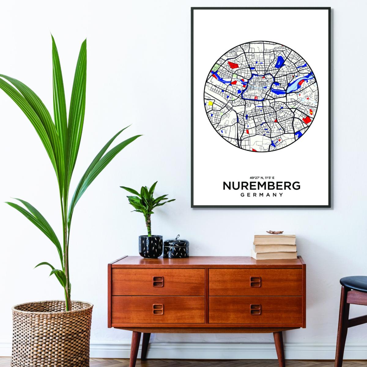 Black Map Of Nuremberg Small Stanley Print House – image 3