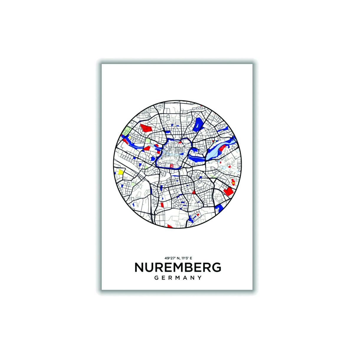 Black Map Of Nuremberg Small Stanley Print House – image 1