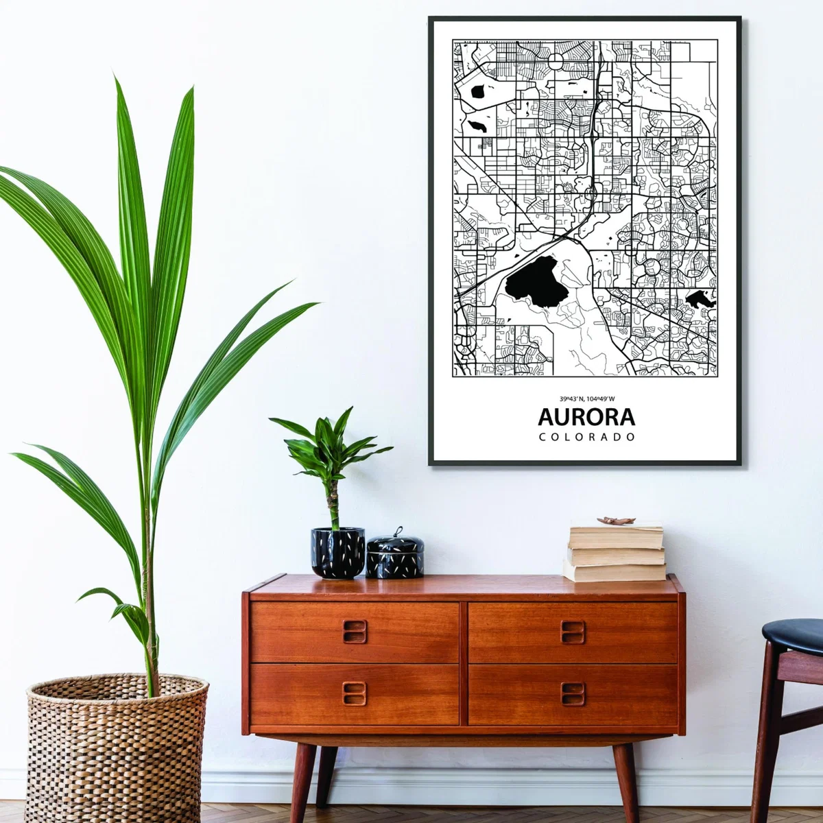 Black Map Of Aurora Colorado Extra Large Stanley Print House – image 3