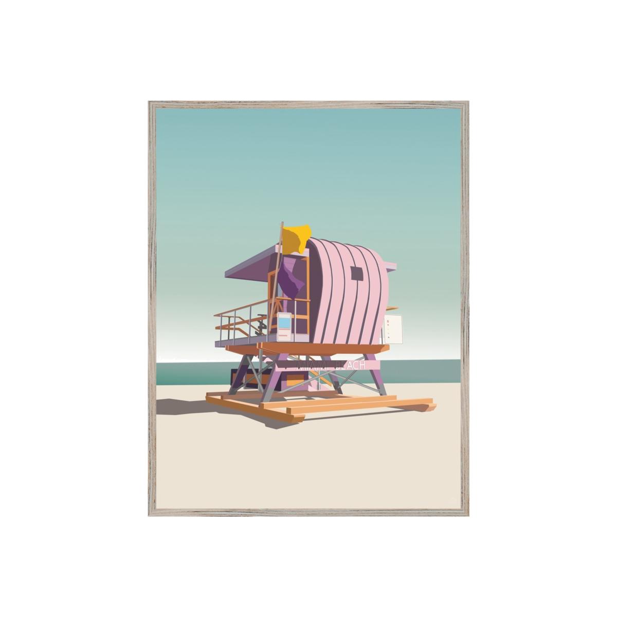 Miami Beach Lifeguard Hut - Pink Places & Spaces Art Co. – image 1