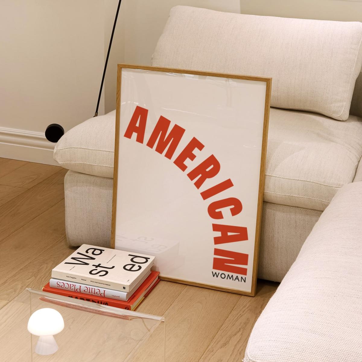 Red American Woman Retro Art Print A2 420 X 594Mm Fanclub – image 2