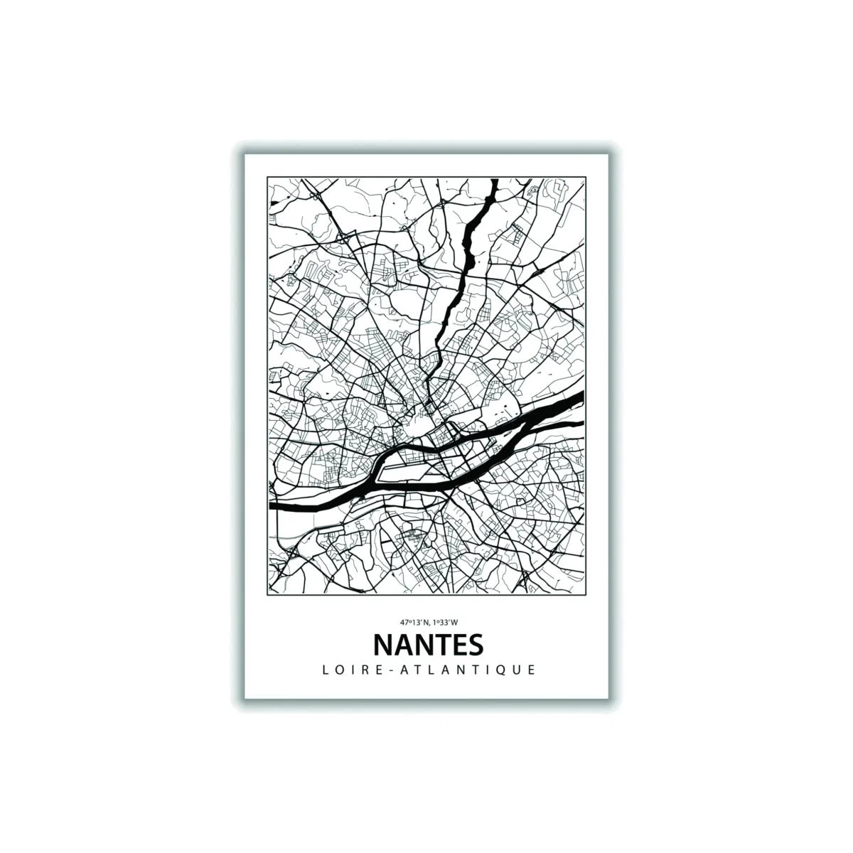 Black Map Of Nantes Extra Large Stanley Print House – image 1