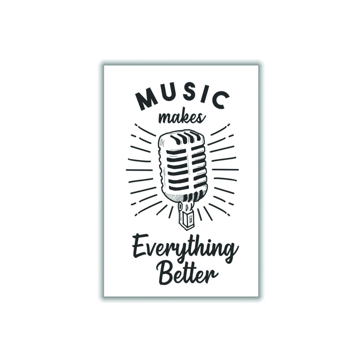 Black Music Makes Everything Better A3 297 X 420Mm Stanley Print House – image 1