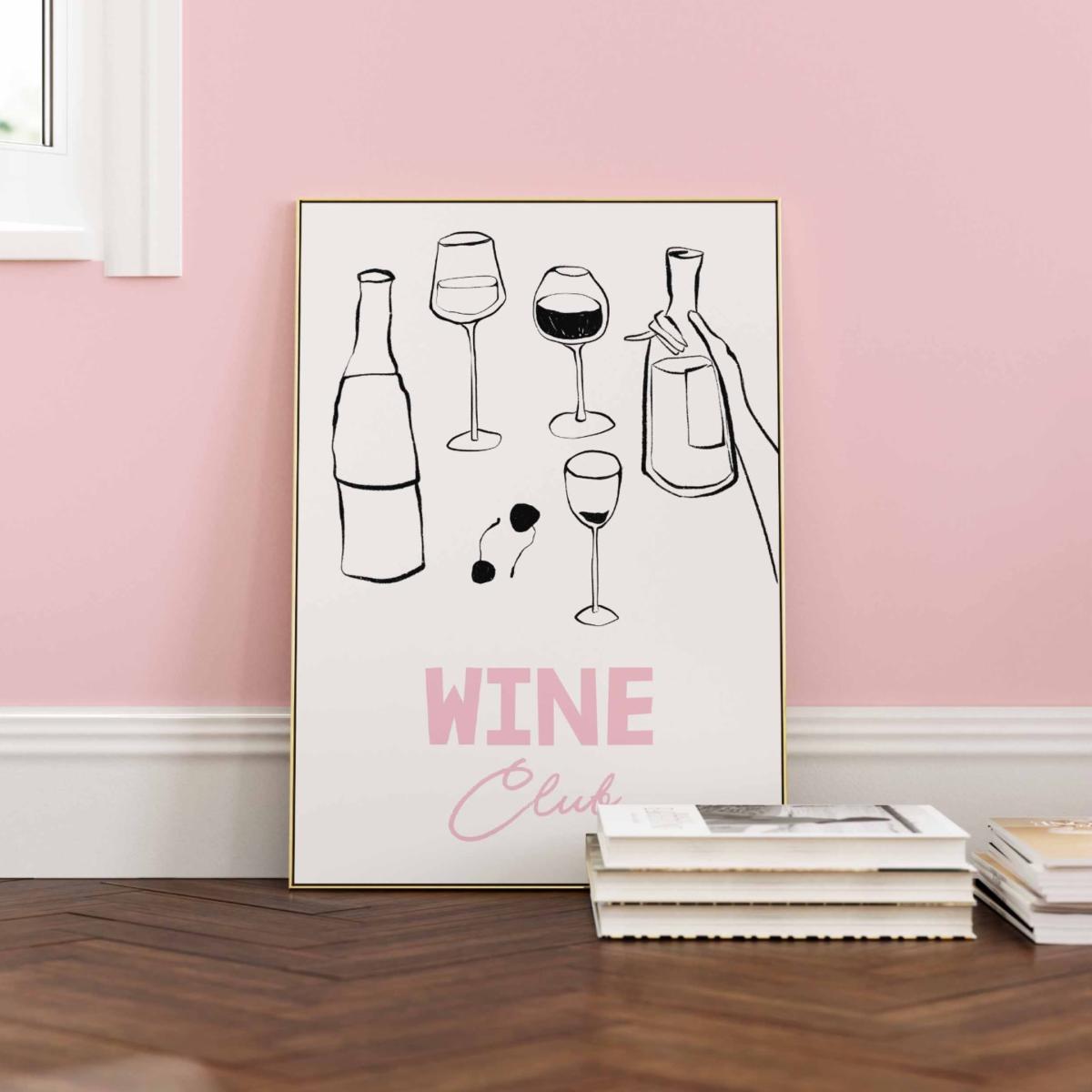 Pink / Purple Wine Club Print A3 Sofe Store – image 2