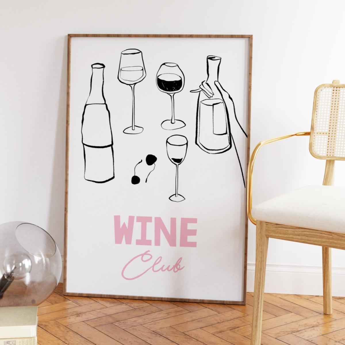 Pink / Purple Wine Club Print A3 Sofe Store – image 3