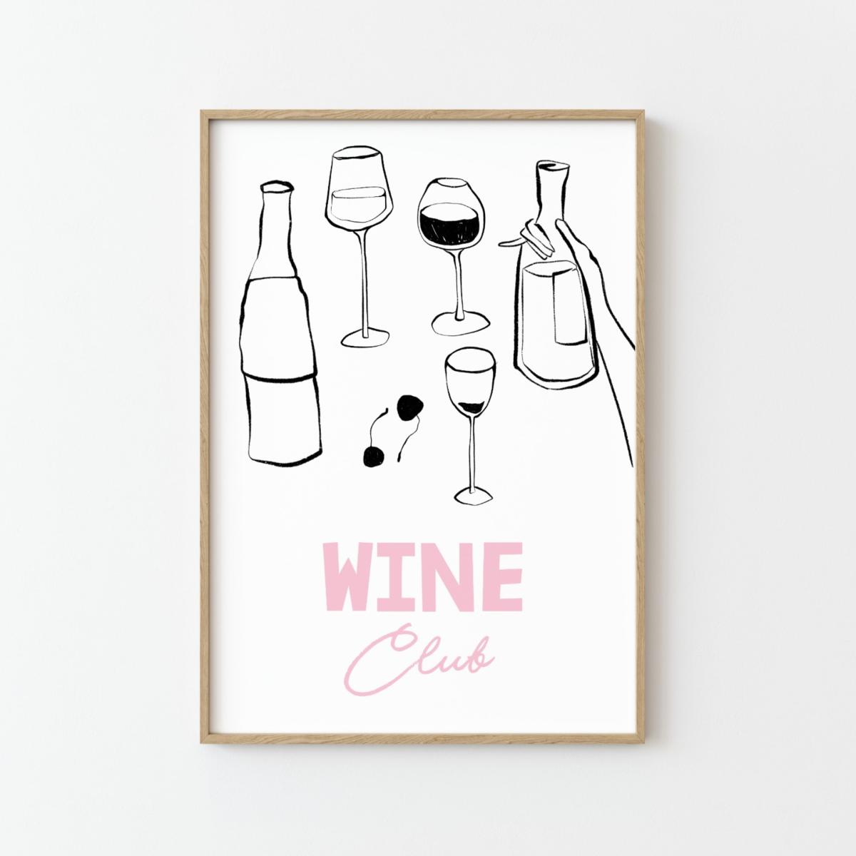 Pink / Purple Wine Club Print A3 Sofe Store – image 4