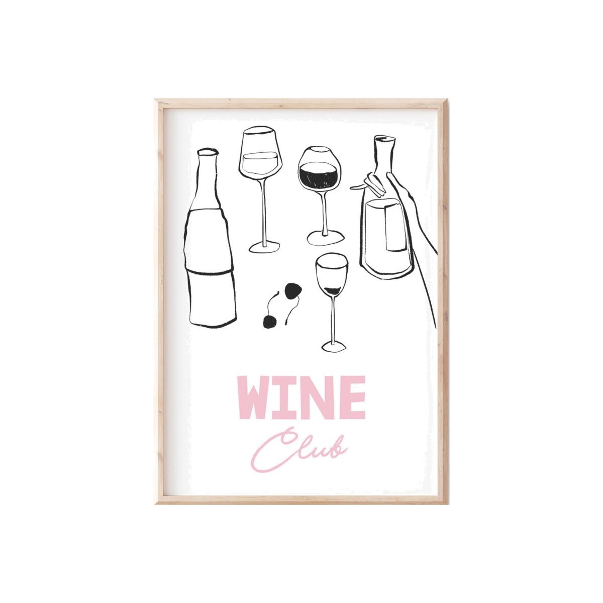 Pink / Purple Wine Club Print A3 Sofe Store – image 1