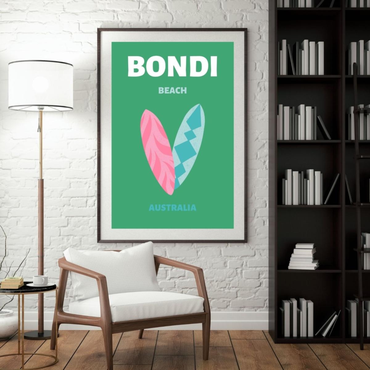 Green Bondi Surf Duo Poster | Artchi – image 3