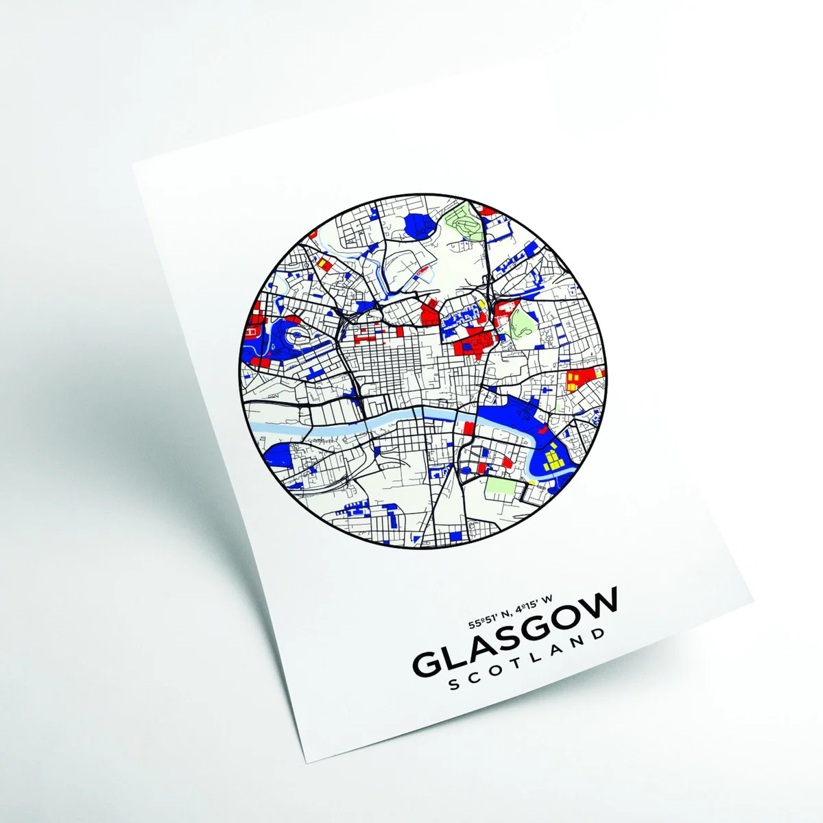 Black Map Of Glasgow 1 Xxs Stanley Print House – image 2