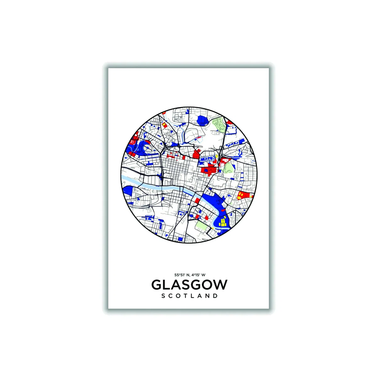 Black Map Of Glasgow 1 Xxs Stanley Print House – image 1