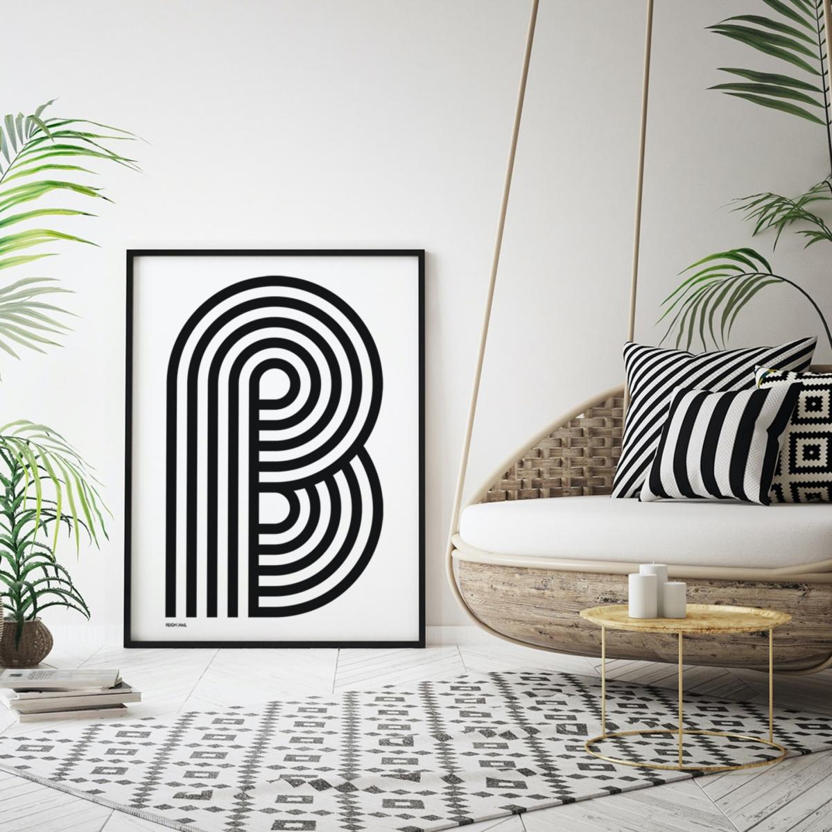 Geometric Typography Print ‘A-Z' Letter S Reign & Hail – image 2