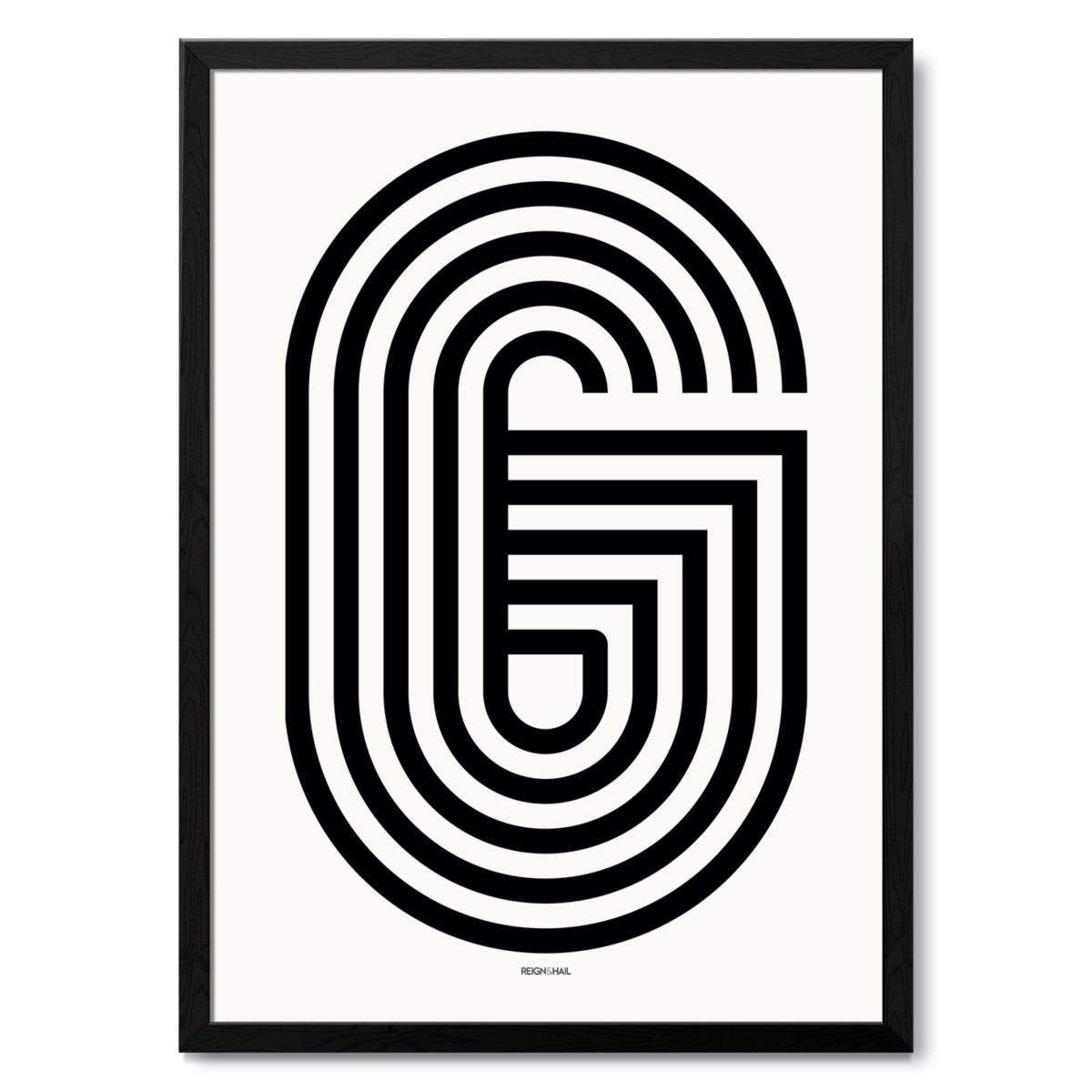 Geometric Typography Print ‘A-Z' Letter S Reign & Hail – image 11