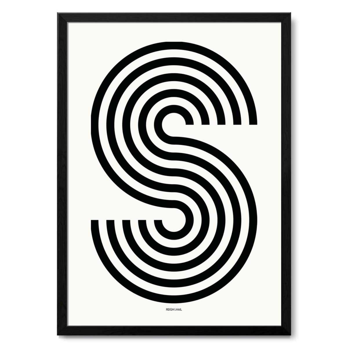 Geometric Typography Print ‘A-Z' Letter S Reign & Hail – image 23