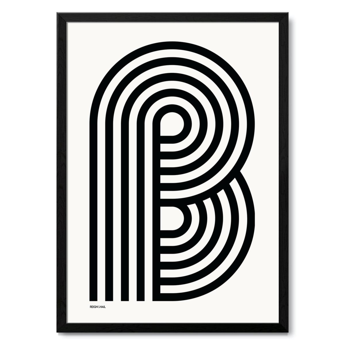 Geometric Typography Print ‘A-Z' Letter S Reign & Hail – image 6