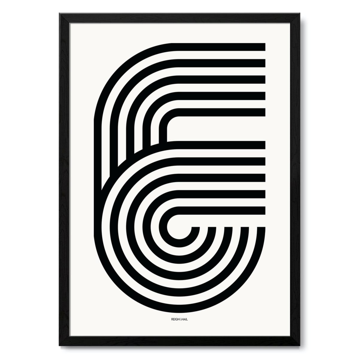 Geometric Typography Print ‘A-Z' Letter S Reign & Hail – image 9