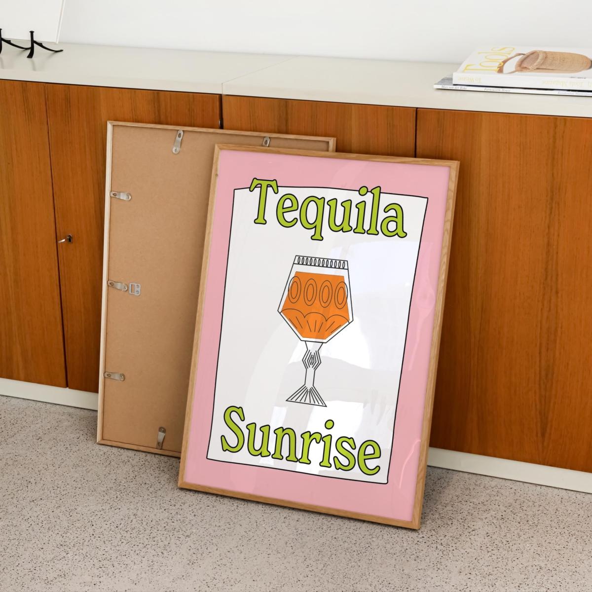 Green / Pink / Purple A3 Tequila Sunrise Print Sofe Store – image 2