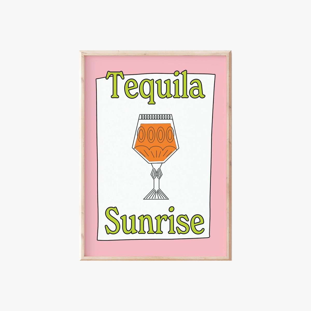 Green / Pink / Purple A3 Tequila Sunrise Print Sofe Store – image 1