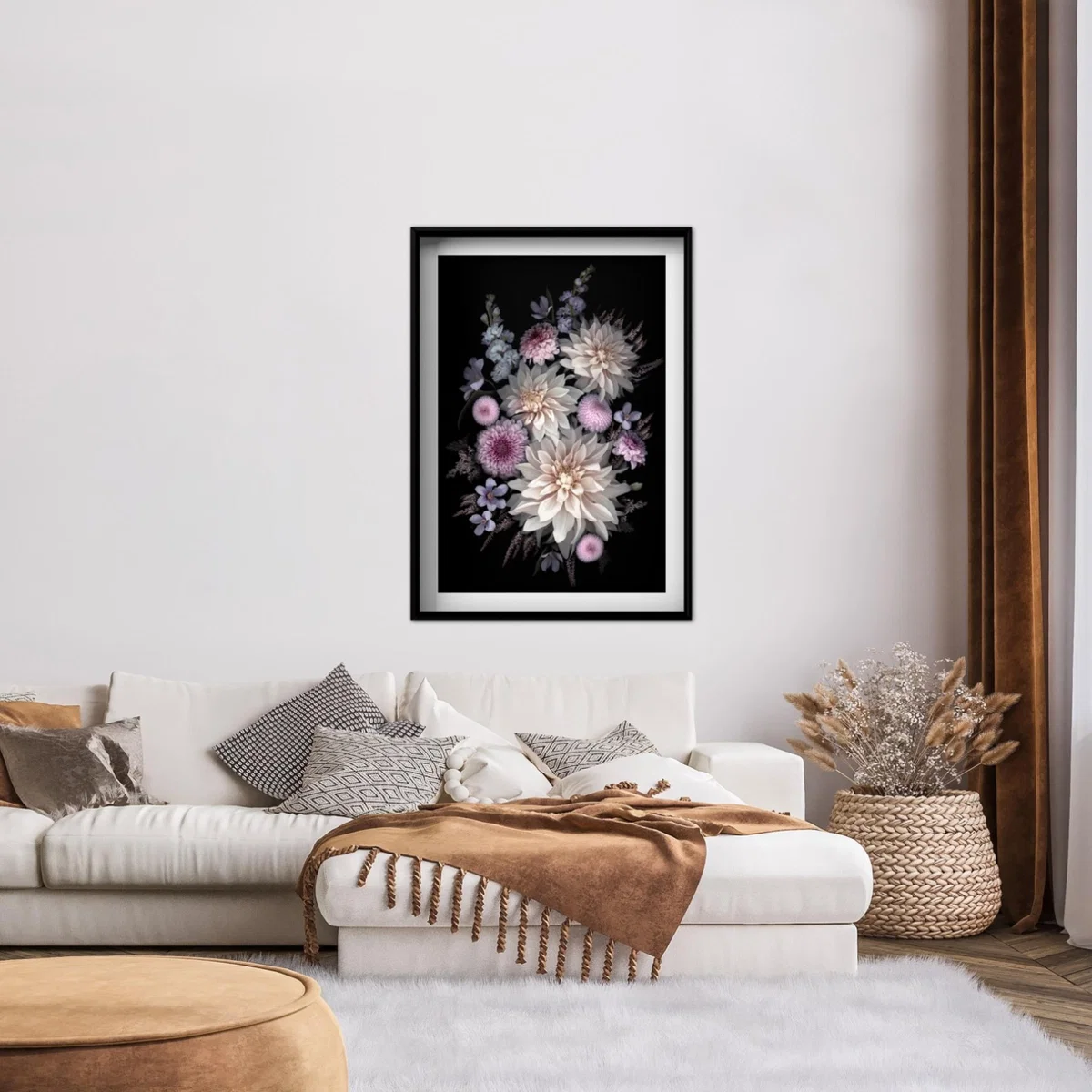Black / Pink / Purple Dahlia Large Print A2 420 X 594Mm Francesca Wild – image 3