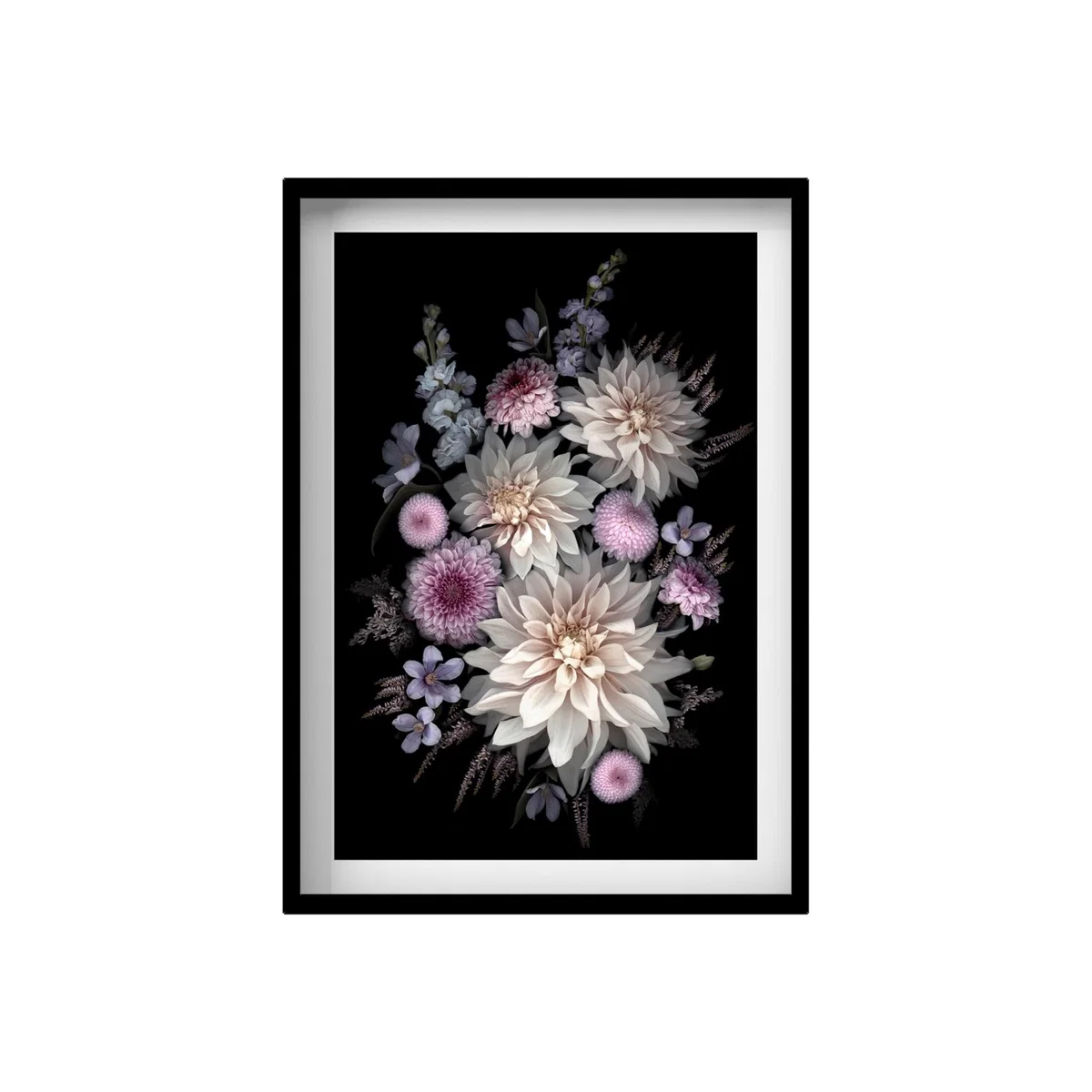 Black / Pink / Purple Dahlia Large Print A2 420 X 594Mm Francesca Wild – image 1