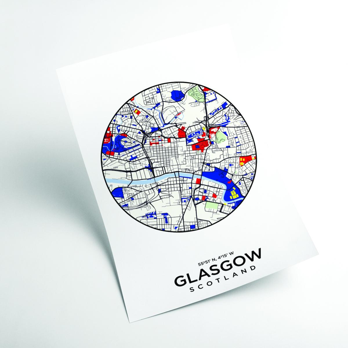 Black Map Of Glasgow 1 Extra Small Stanley Print House – image 2