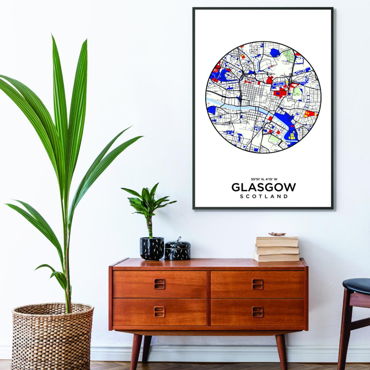 Black Map Of Glasgow 1 Extra Small Stanley Print House – image 3