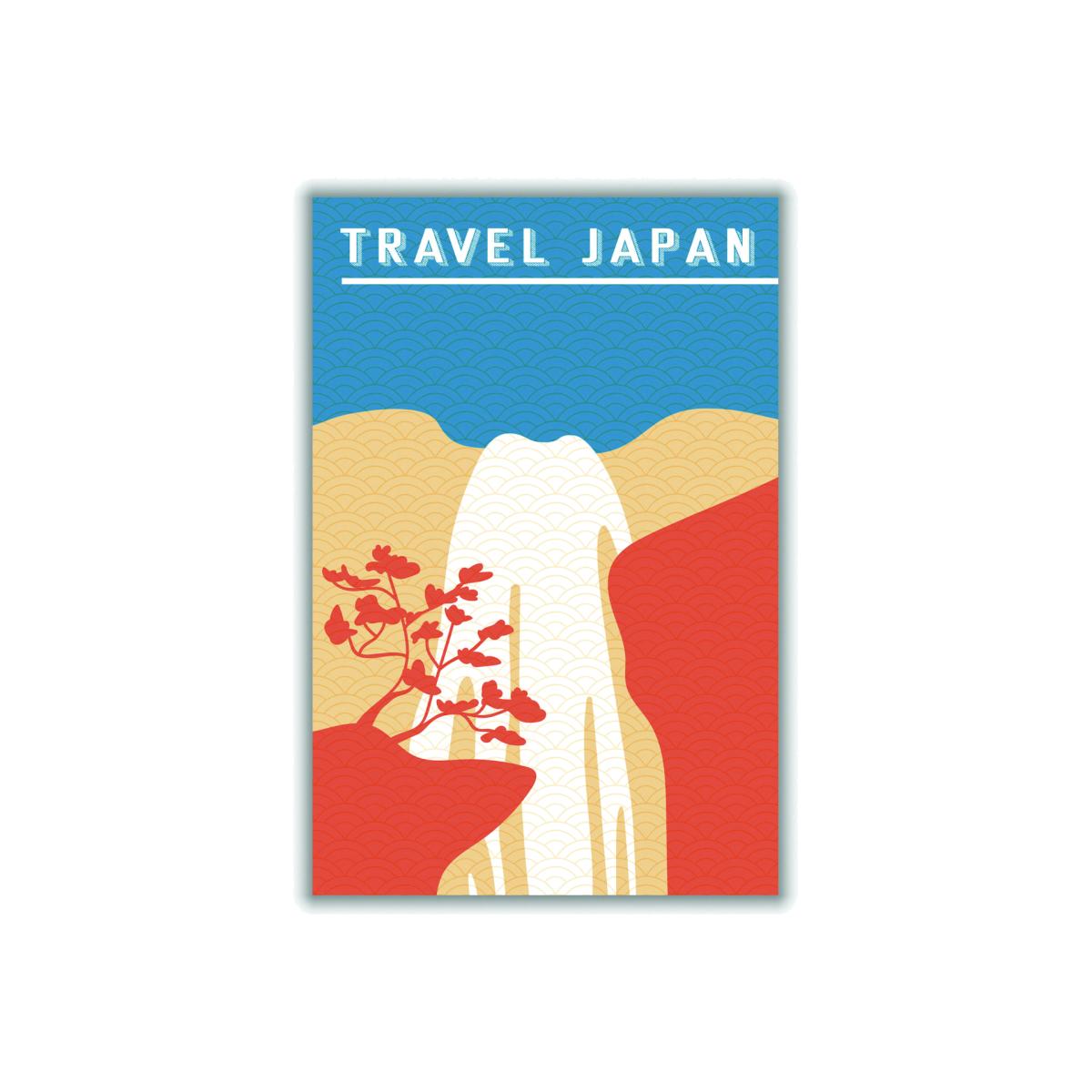 Yellow / Orange Traval Japan Minimilism I A4 210 X 297Mm Stanley Print House – image 1