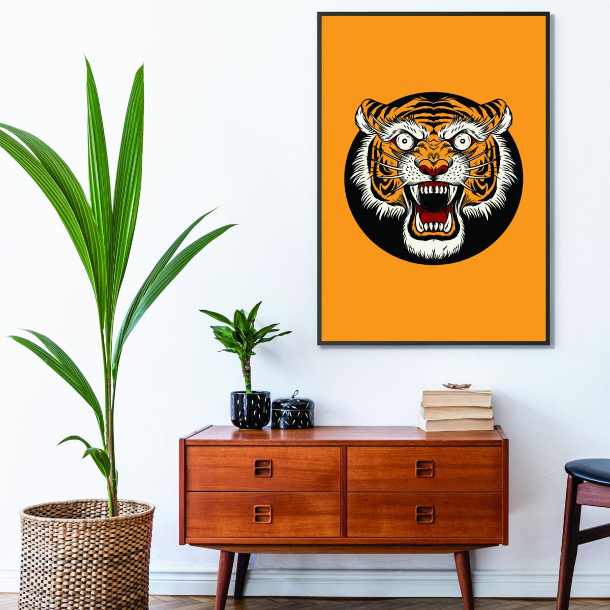 Yellow / Orange Vintage Tiger Medium Stanley Print House – image 3