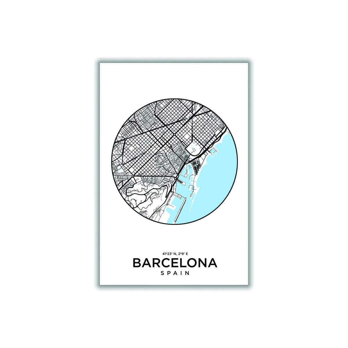 Blue Map Of Barcelona Extra Small Stanley Print House – image 1