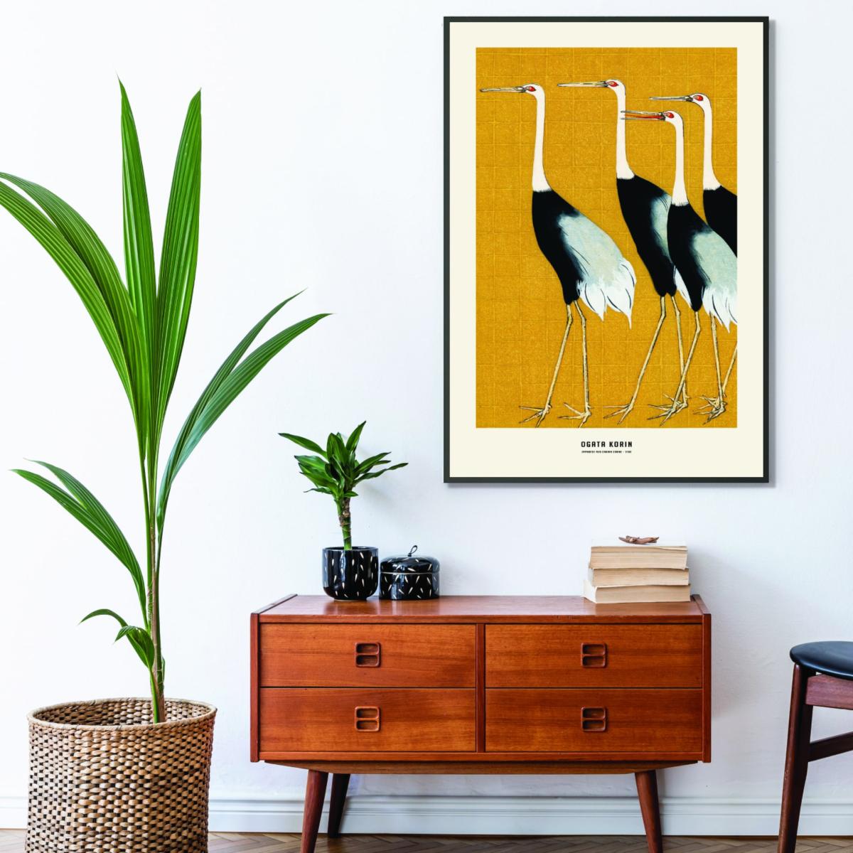 Black Ogata Korin - Japanese Red Crown Crane I A2 420 X 594Mm Stanley Print House – image 3