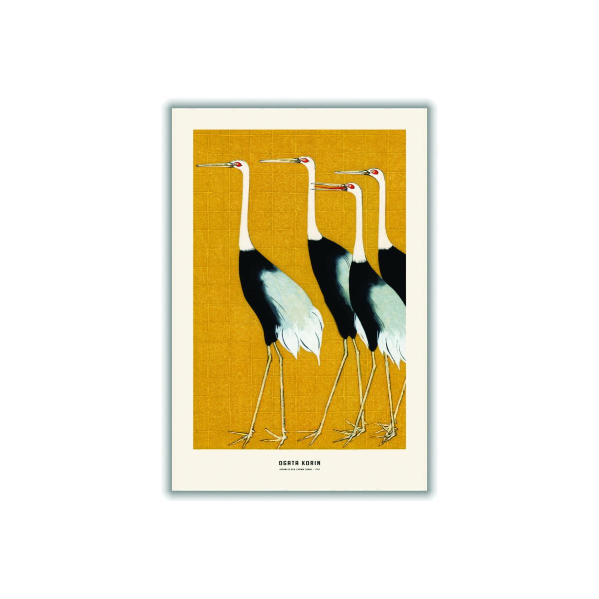 Black Ogata Korin - Japanese Red Crown Crane I A2 420 X 594Mm Stanley Print House – image 1