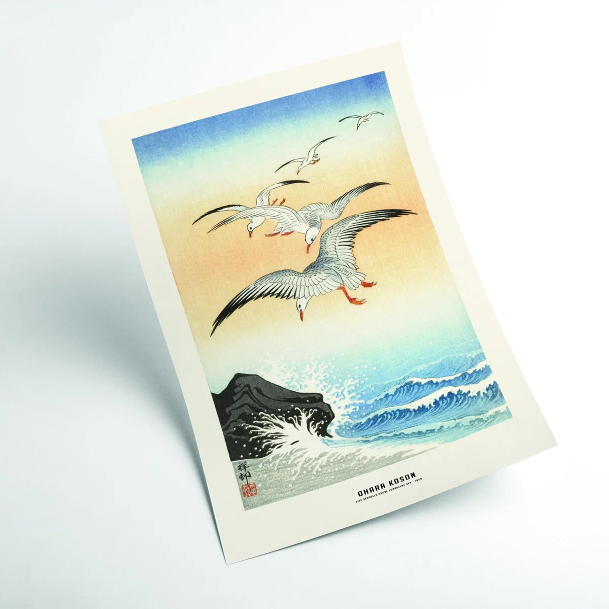 Ohara Koson - Five Seagulls Above Turbulent Sea A1 594 X 841Mm Stanley Print House – image 2