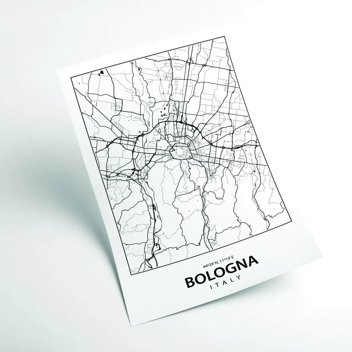 Black Map Of Bologna Italy Extra Small Stanley Print House – image 2