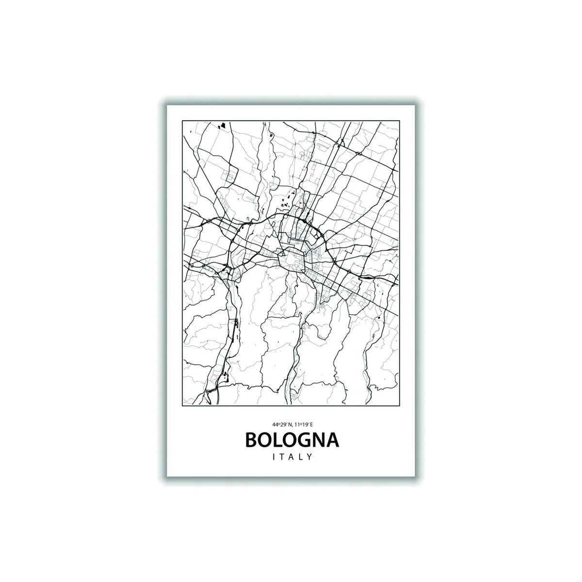 Black Map Of Bologna Italy Extra Small Stanley Print House – image 1