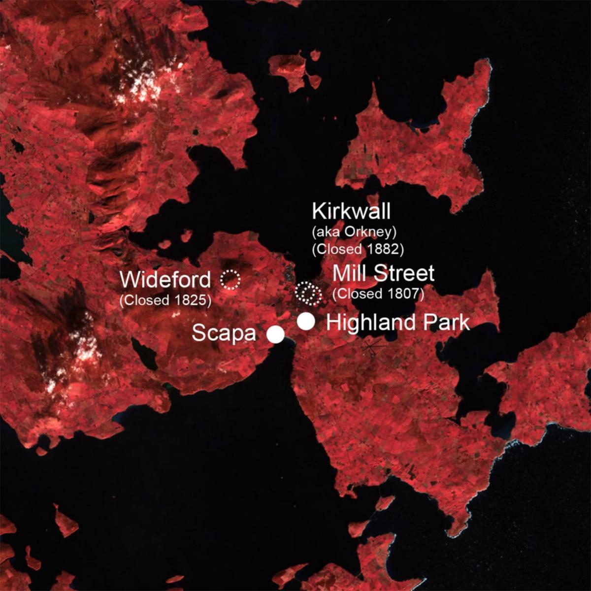 Black / Red Whisky Distillery Map Of The Orkney Islands, Scotland Studio Story – image 3