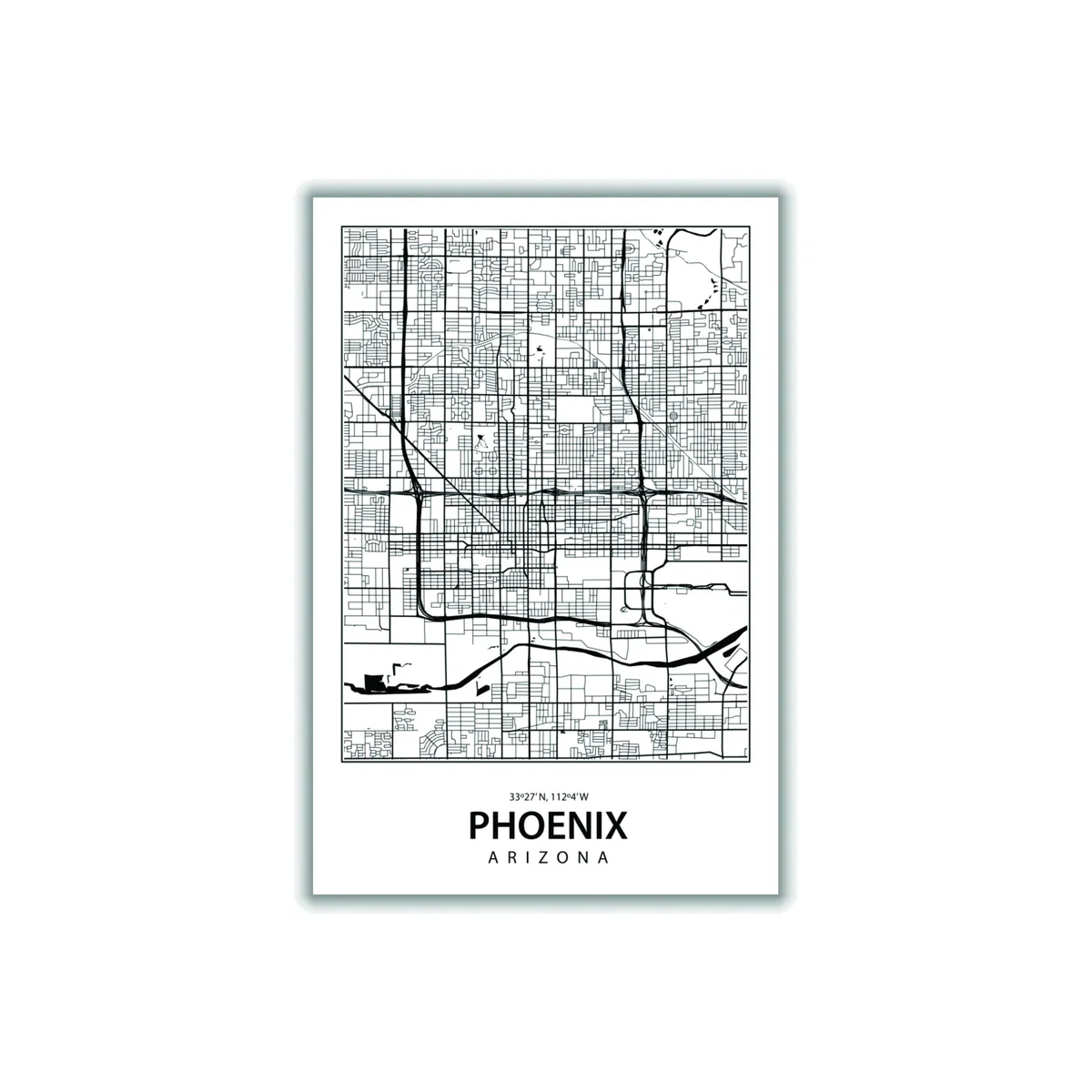 Black Map Of Phoenix Extra Large Stanley Print House – image 1