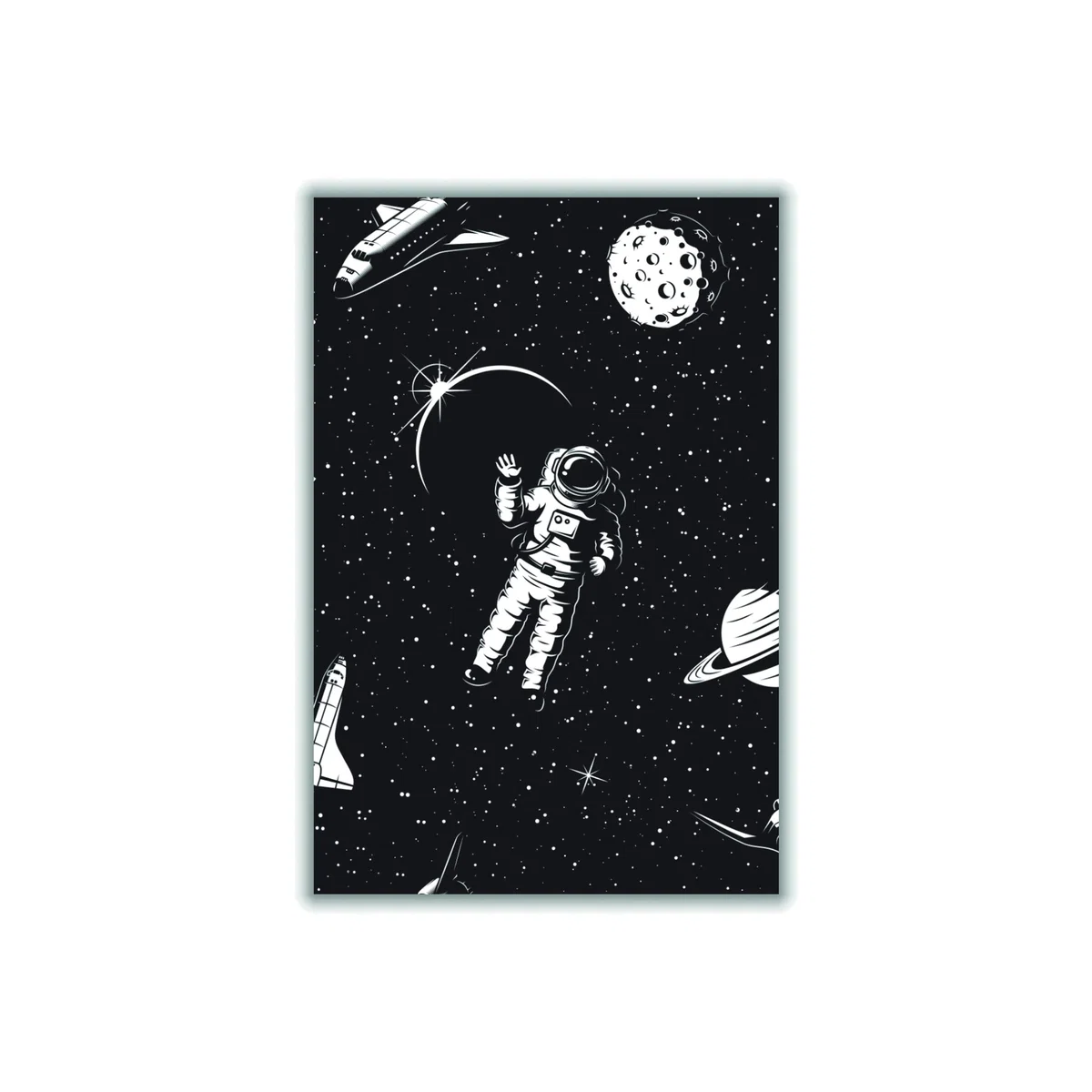 Black Hello Spaceman Medium Stanley Print House – image 1