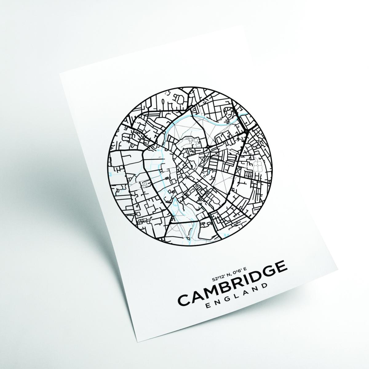 Black Map Of Cambridge Medium Stanley Print House – image 2