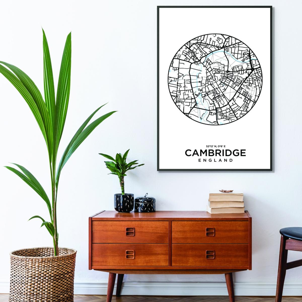 Black Map Of Cambridge Medium Stanley Print House – image 3