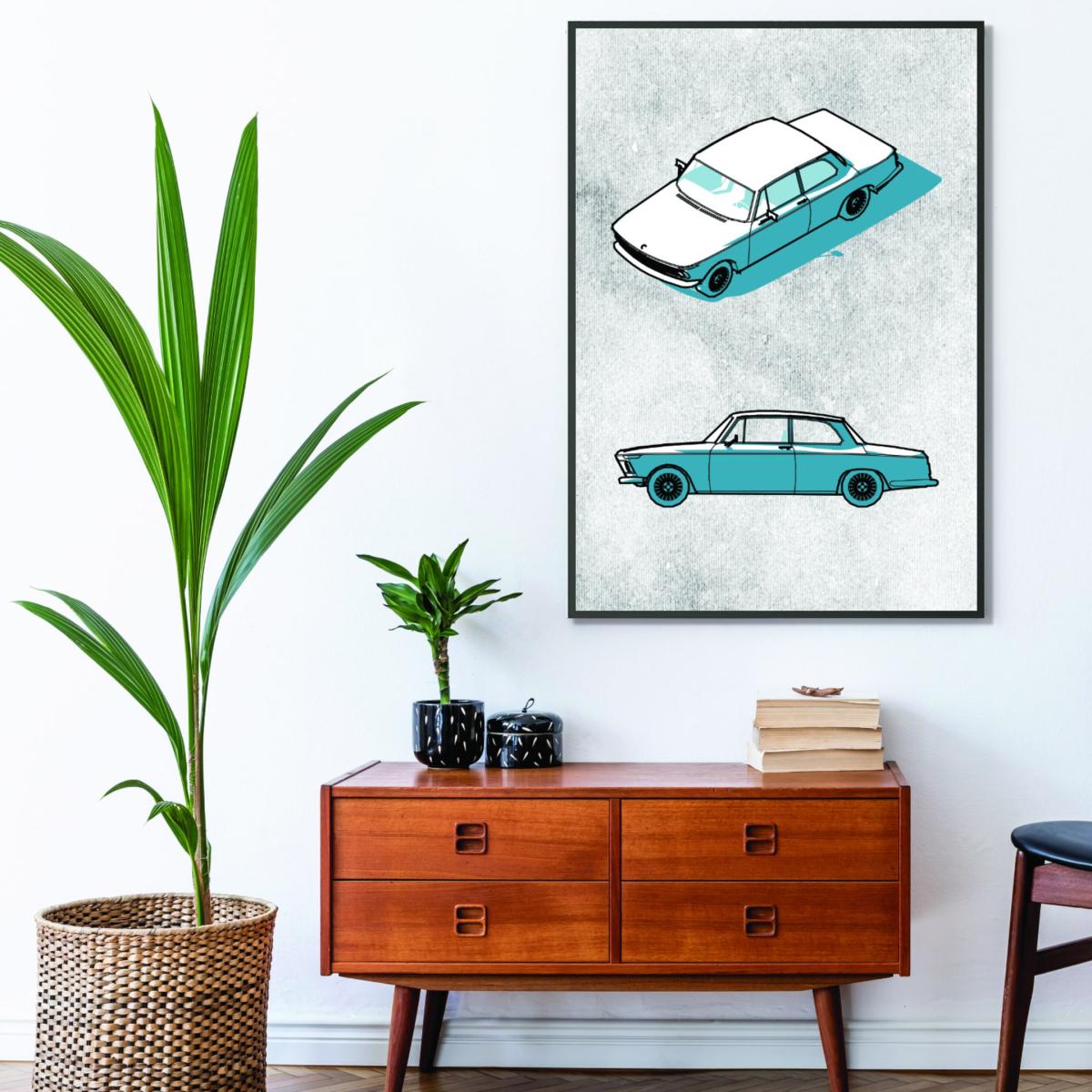 Blue Minimal Car Series I Small Stanley Print House – image 3