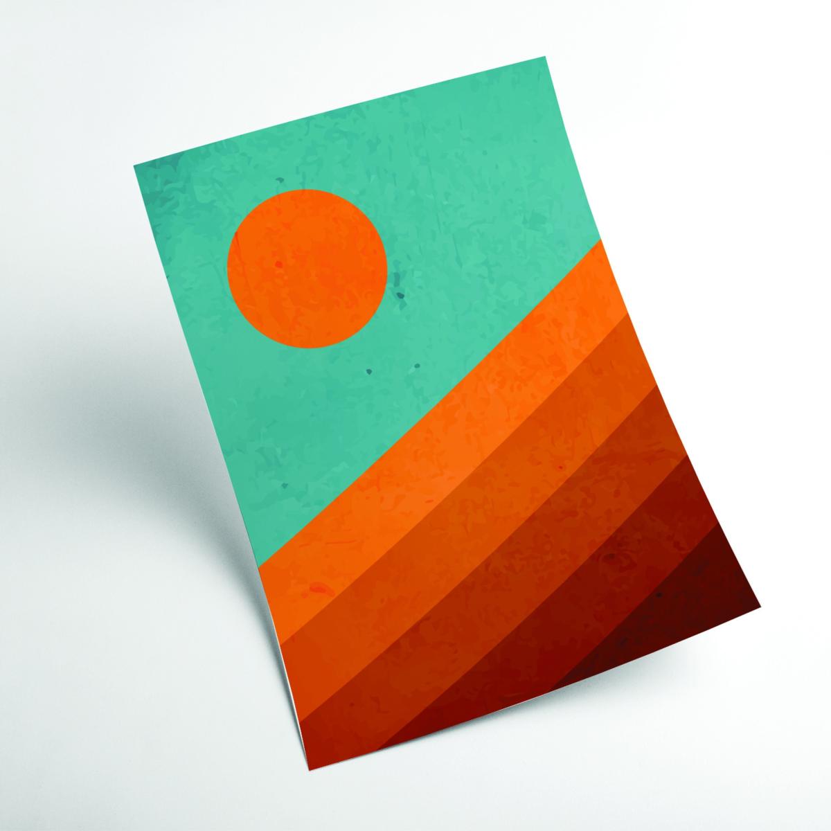 Yellow / Orange Abstract Mountain Sunrise I Extra Large Stanley Print House – image 2