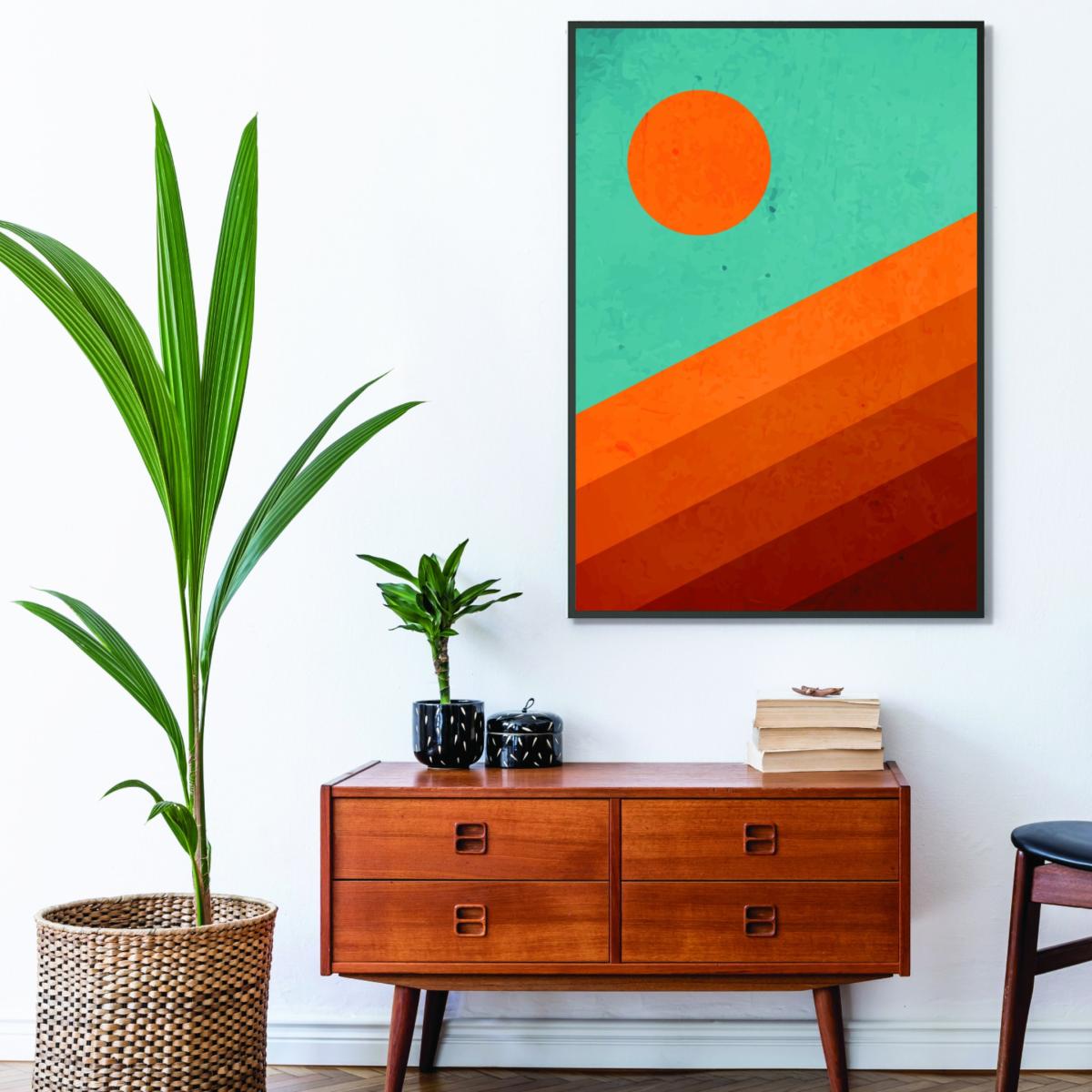 Yellow / Orange Abstract Mountain Sunrise I Extra Large Stanley Print House – image 3