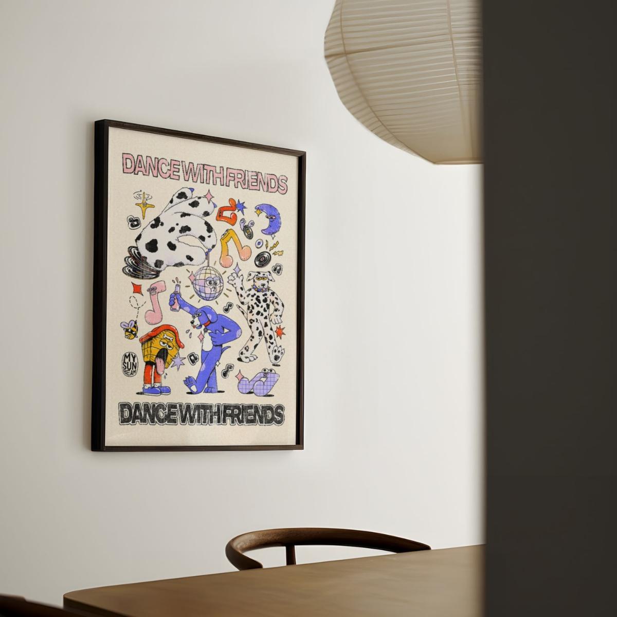Neutrals Dance With Friends - Giclee Fine Art Print - Small | A3 | 297 X 420Mm | East Side Studio London – image 2