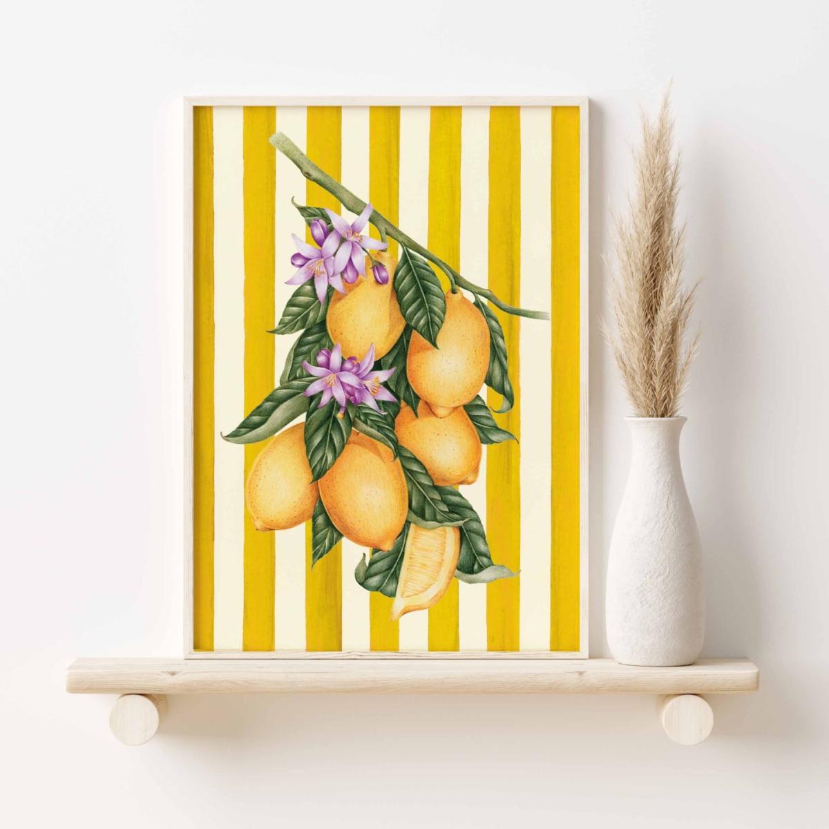 Yellow / Orange Lemon Striped Print Sofe Store – image 3
