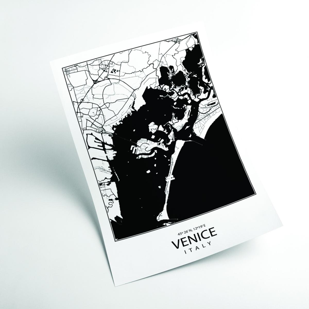 Black Map Of Venice Italy Medium Stanley Print House – image 2