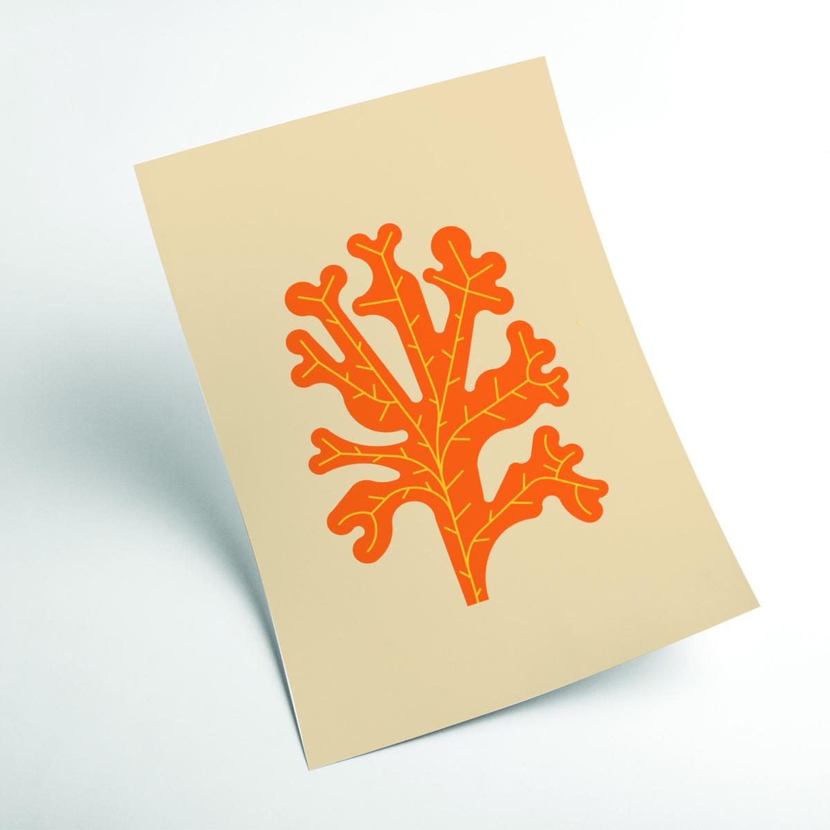 Yellow / Orange Orange Seaweed A2 420 X 594Mm Stanley Print House – image 2