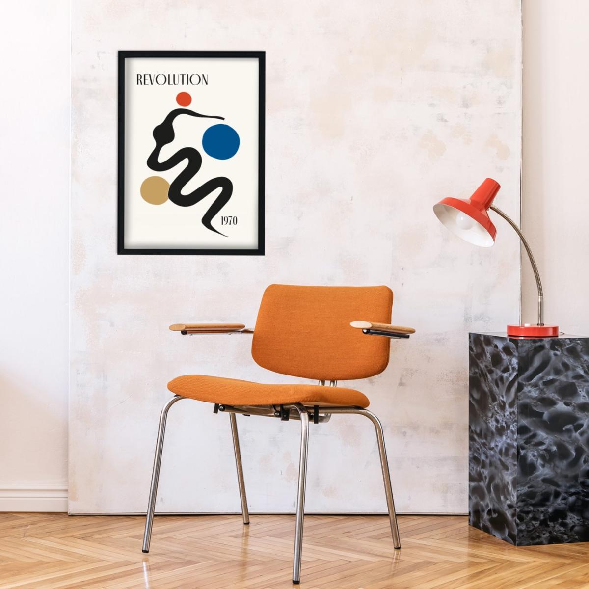 Gold / Black / Blue Revolution Giclée Retro Art Print A3 Fanclub – image 2