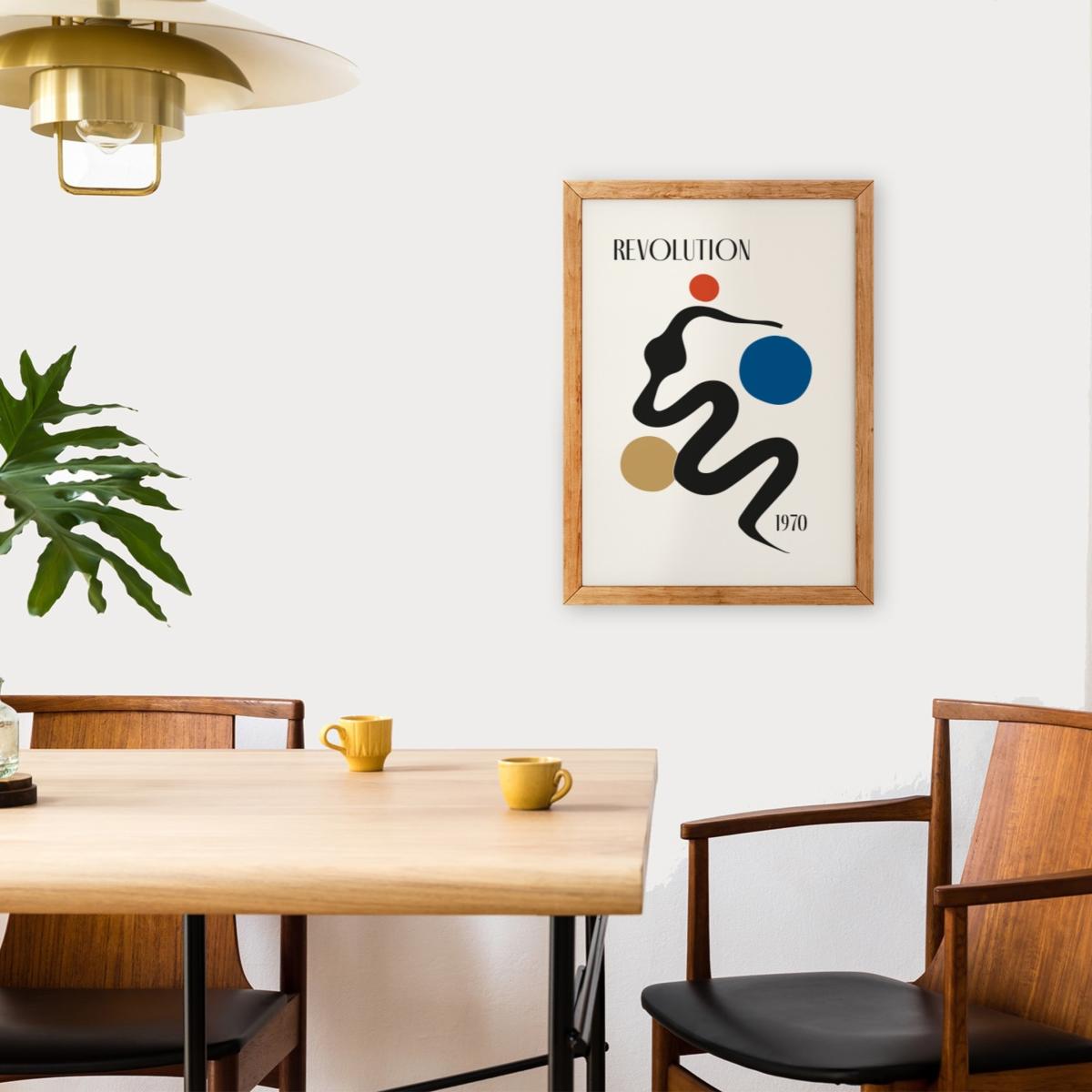 Gold / Black / Blue Revolution Giclée Retro Art Print A3 Fanclub – image 3
